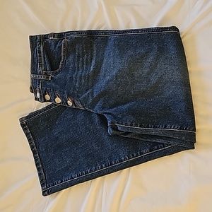 Levi's Mile High Cropped Wide Leg Size 25, W25 x L27 exposed buttons